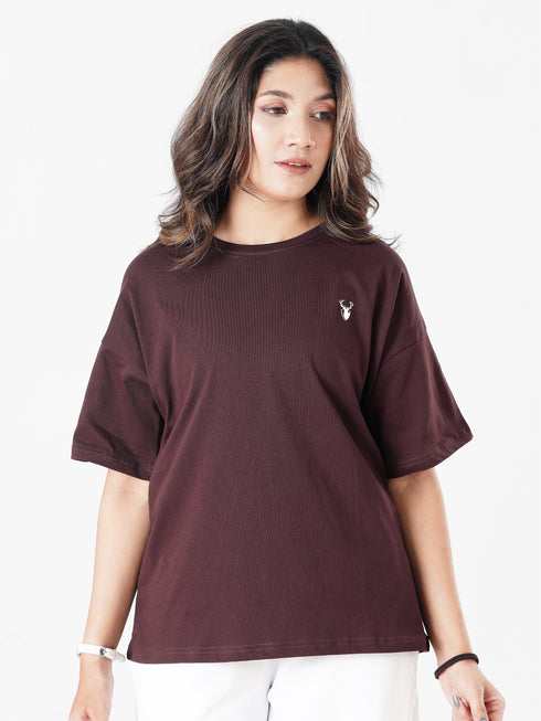 LEERA Cordovan Oversized Cotton Tee